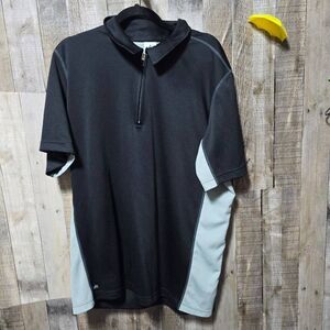 Alo Black and Grey CoolFit Athletic Golf Polo Shirt